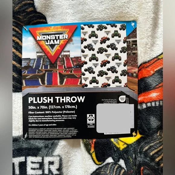 Monster Jam Truck Plush Throw Blanket - Picture 2 of 6
